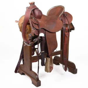 NRS Competitor Series Used 16.5in 1/8 Breed Floral Ranch Roper Saddle