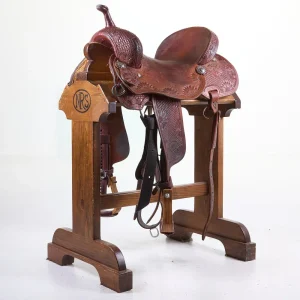 NRS Competitor Series Used 16in 3/4 Basket and Floral Tooled Barrel Saddle