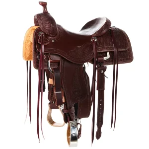 Nrs Competitors Heavy Oil 3/4 Breed Basket Stamp with Full Barbed Wire Border Versatility Ranch Saddle