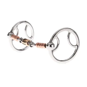 NRS Copper Bead Dog Bone Locked O Ring Snaffle Gag Bit