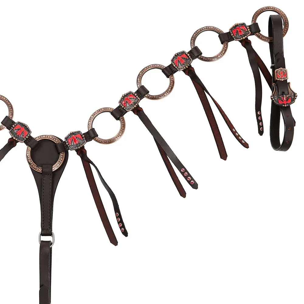 NRS Dark Pink Thunderbird Copper Ring Breast Collar - Image 2