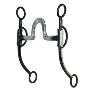 NRS Dotted Black Steel Shank Flat High Port Bit