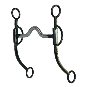 NRS Dotted Black Steel Shank Medium Port Bit