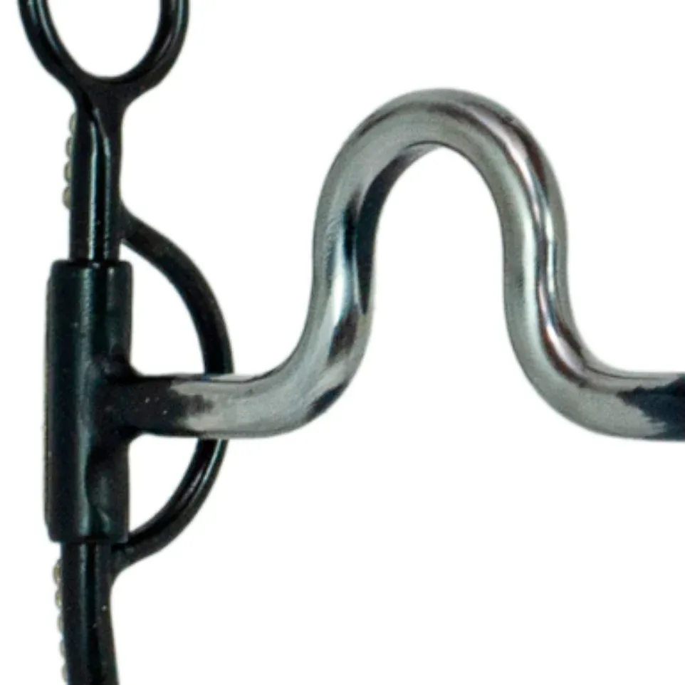 NRS Dotted Black Steel Shank Round High Port Bit - Image 2