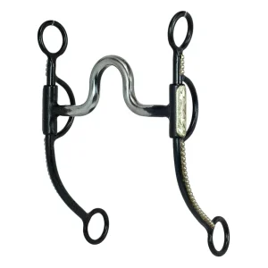 NRS Dotted Black Steel Shank Round High Port Bit