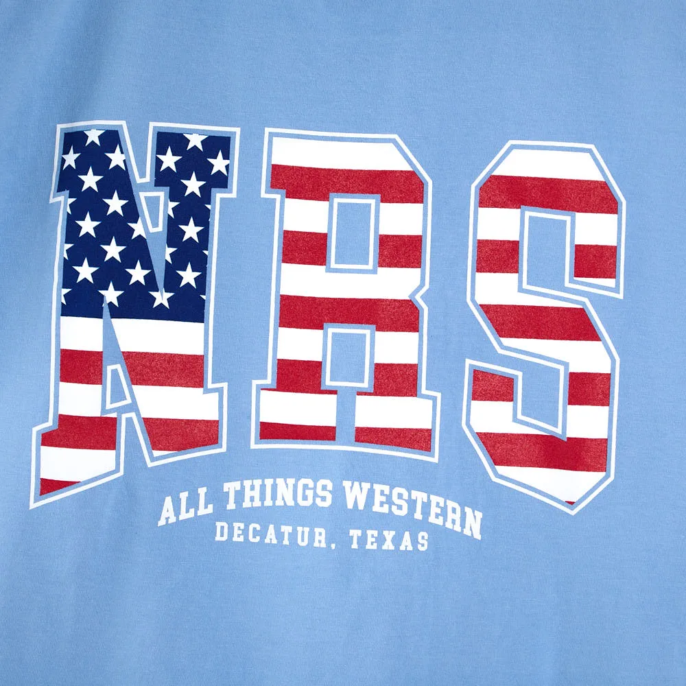 NRS Flag All Things Western Cornflower Blue Tee Shirt - Image 2