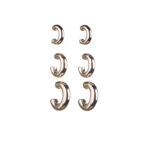 NRS Gold 3-Piece Hoop Earring Set
