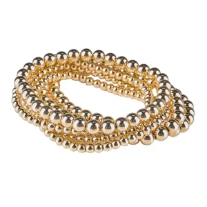 NRS Gold Beaded Stretch Bracelet Set