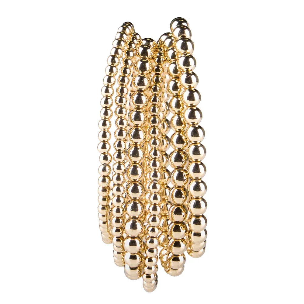 NRS Gold Beaded Stretch Bracelet Set - Image 2