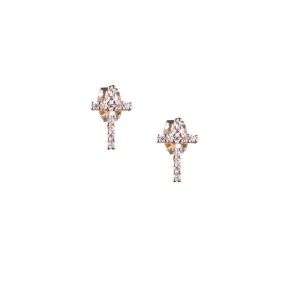 NRS Gold Dipped Diamond Cross Earrings
