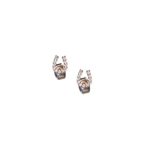 NRS Gold Dipped Diamond Horseshoe Earrings