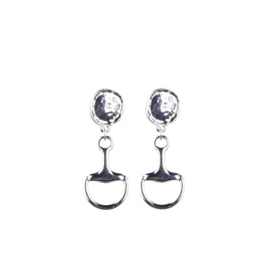 NRS Hammered Silver Snaffle Earrings