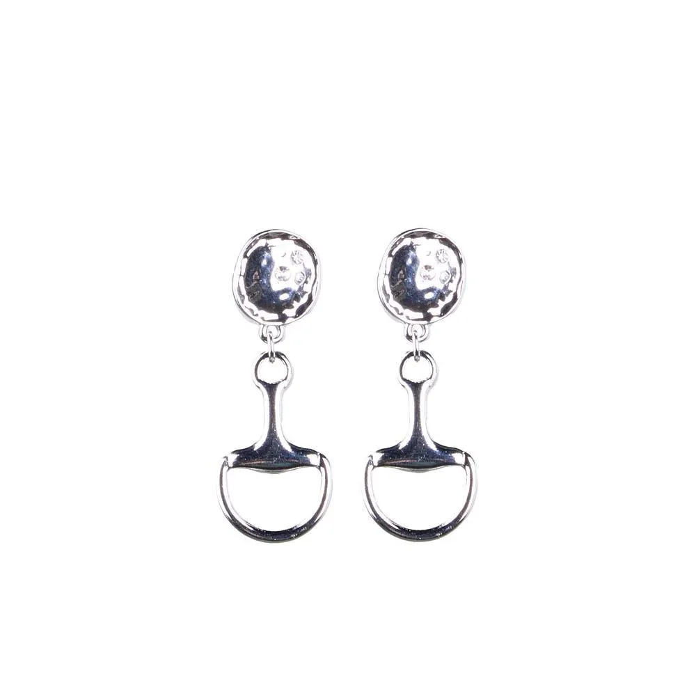 NRS Hammered Silver Snaffle Earrings