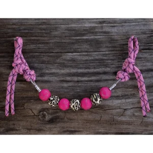 NRS Hot Pink Crackle Leopard Silicone Beaded Curb Strap