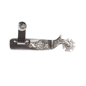 NRS Kid's Silver Floral 3/4in Band Spurs