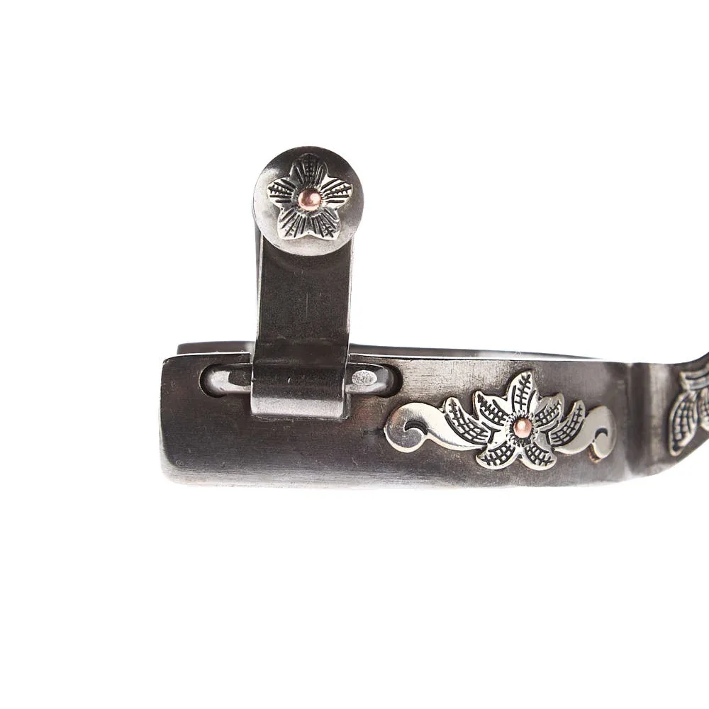 NRS Kid's Silver Floral 3/4in Band Spurs - Image 2