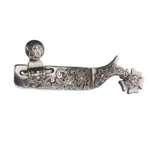 NRS Ladies Silver Floral 1in Band Spurs