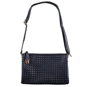 NRS Large Black Woven Clutch