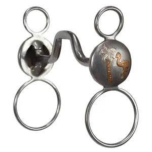 NRS Large Concho Square Port Globe Bit - Flamingo & Palm Tree