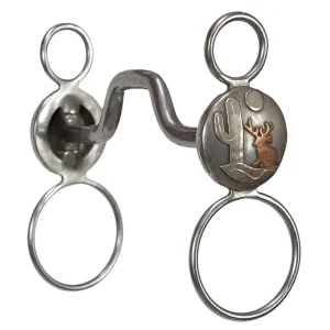 NRS Large Concho Square Port Globe Bit - Jackalope and Cactus