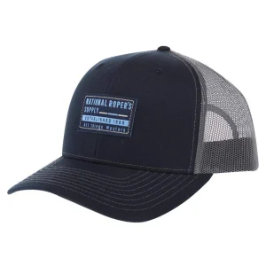 NRS National Ropers Supply Applique Patch Navy and Charcoal Cap