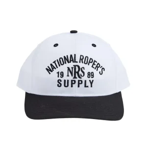 NRS National Ropers Supply White & Black Rope Cap