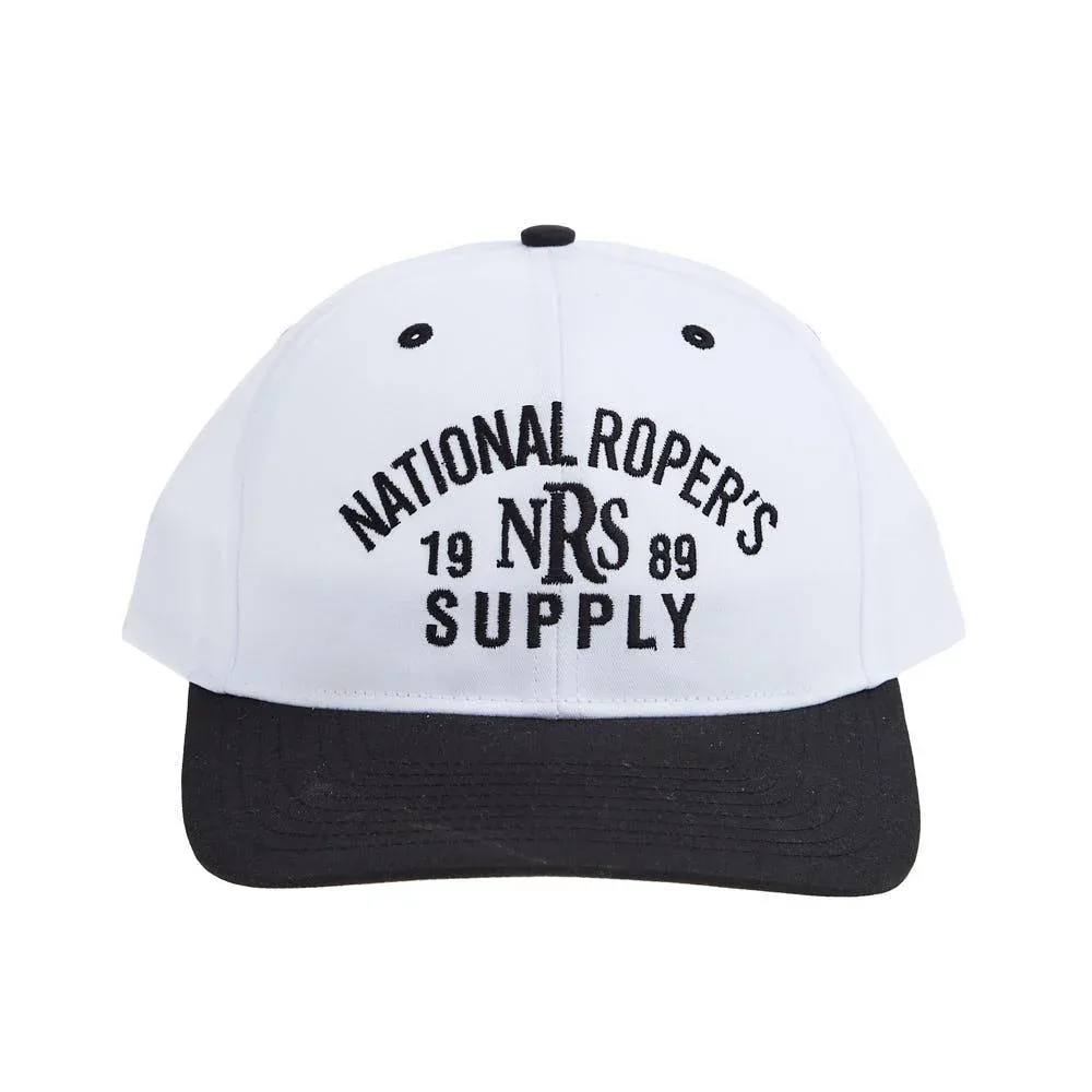 NRS National Ropers Supply White & Black Rope Cap