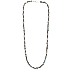 NRS Navajo Pearl with Turquoise Detail Necklace