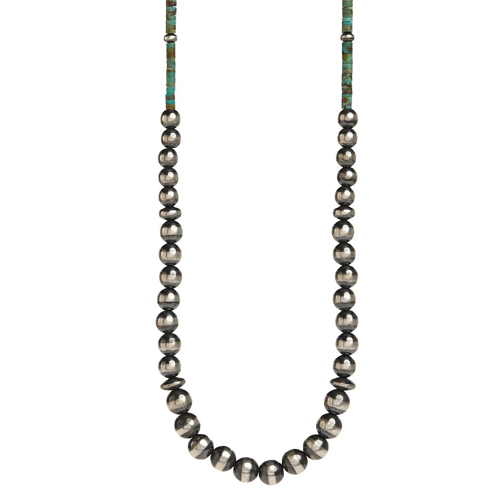 NRS Navajo Pearl with Turquoise Necklace - Image 2