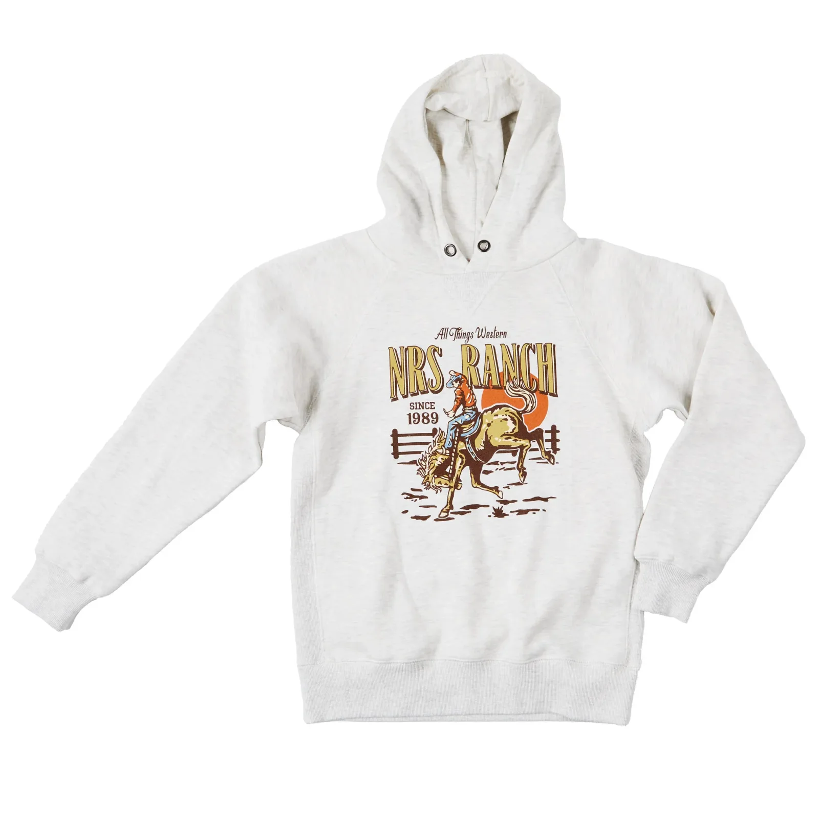 NRS NRS Ranch Youth Bucking Horse Oatmeal Hoodie - Image 2