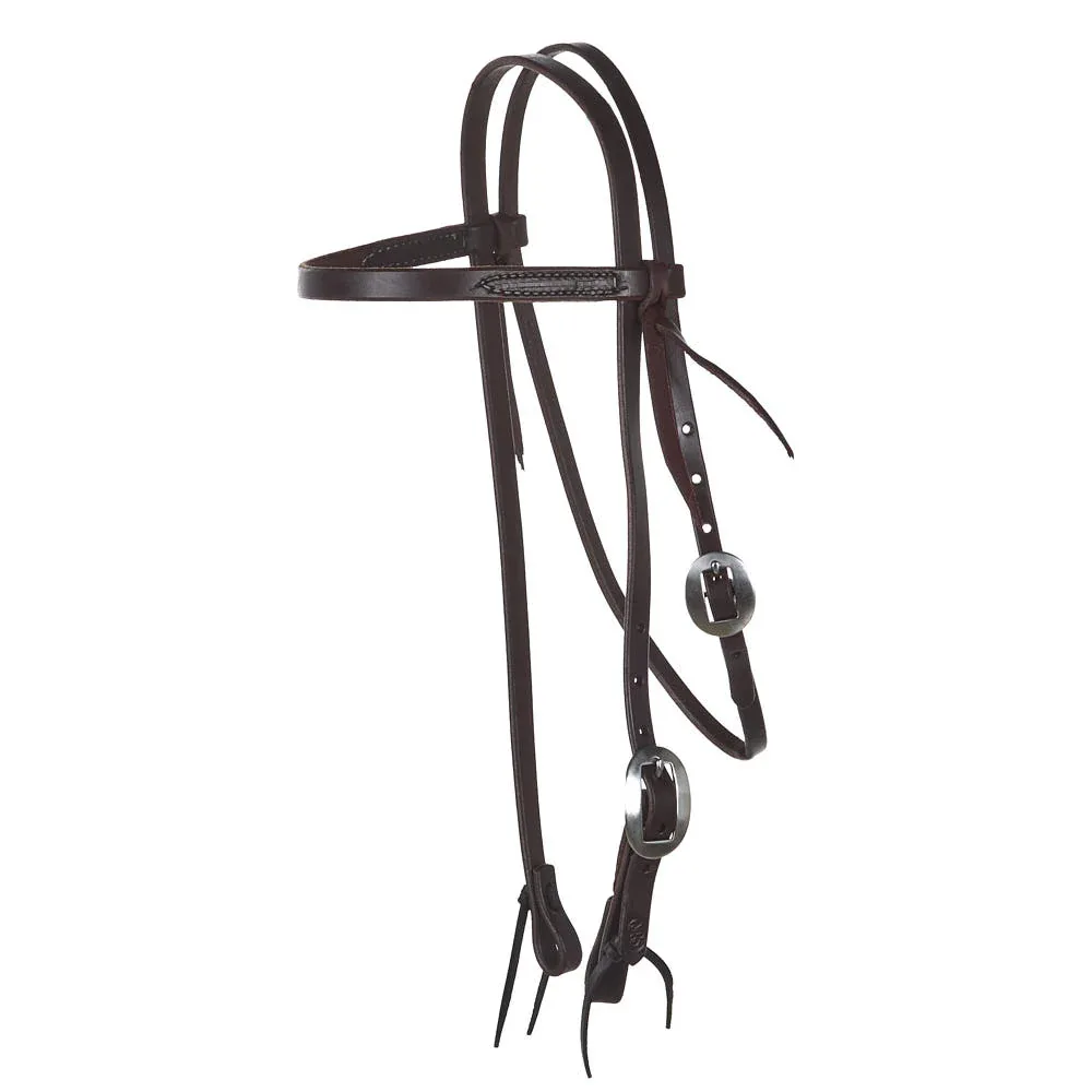 NRS Oiled Browband Headstall with Tie Ends