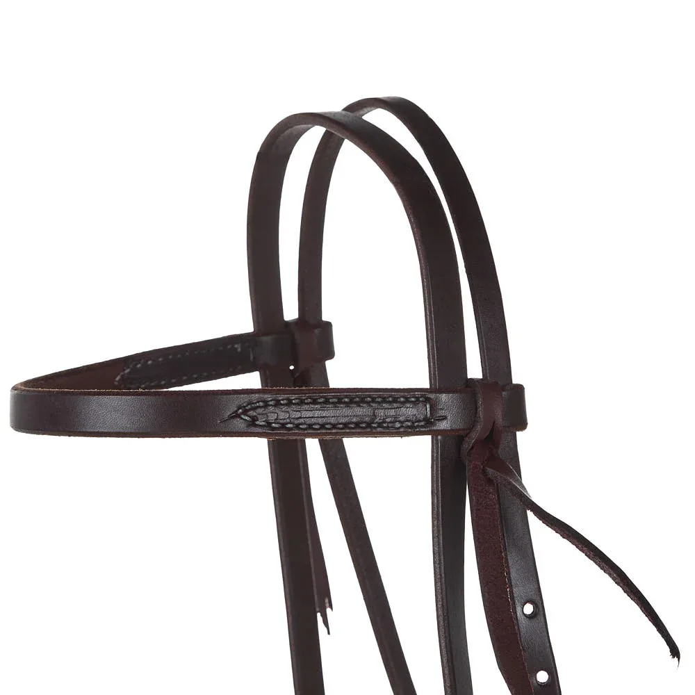 NRS Oiled Browband Headstall with Tie Ends - Image 2
