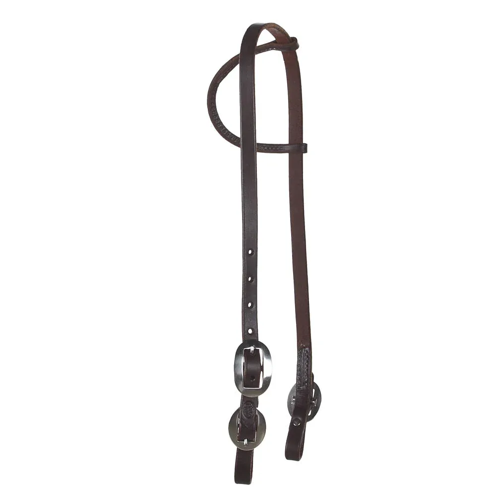 NRS Oiled Single Ear Headstall with Buckles