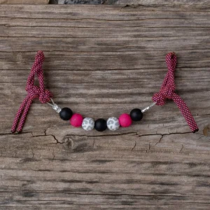 NRS Pink Snow Leopard Silicone Beaded Curb Strap
