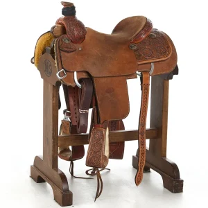 Nrs Pro Series Used 15in 1/2 Breed Floral Tooled Team Roper