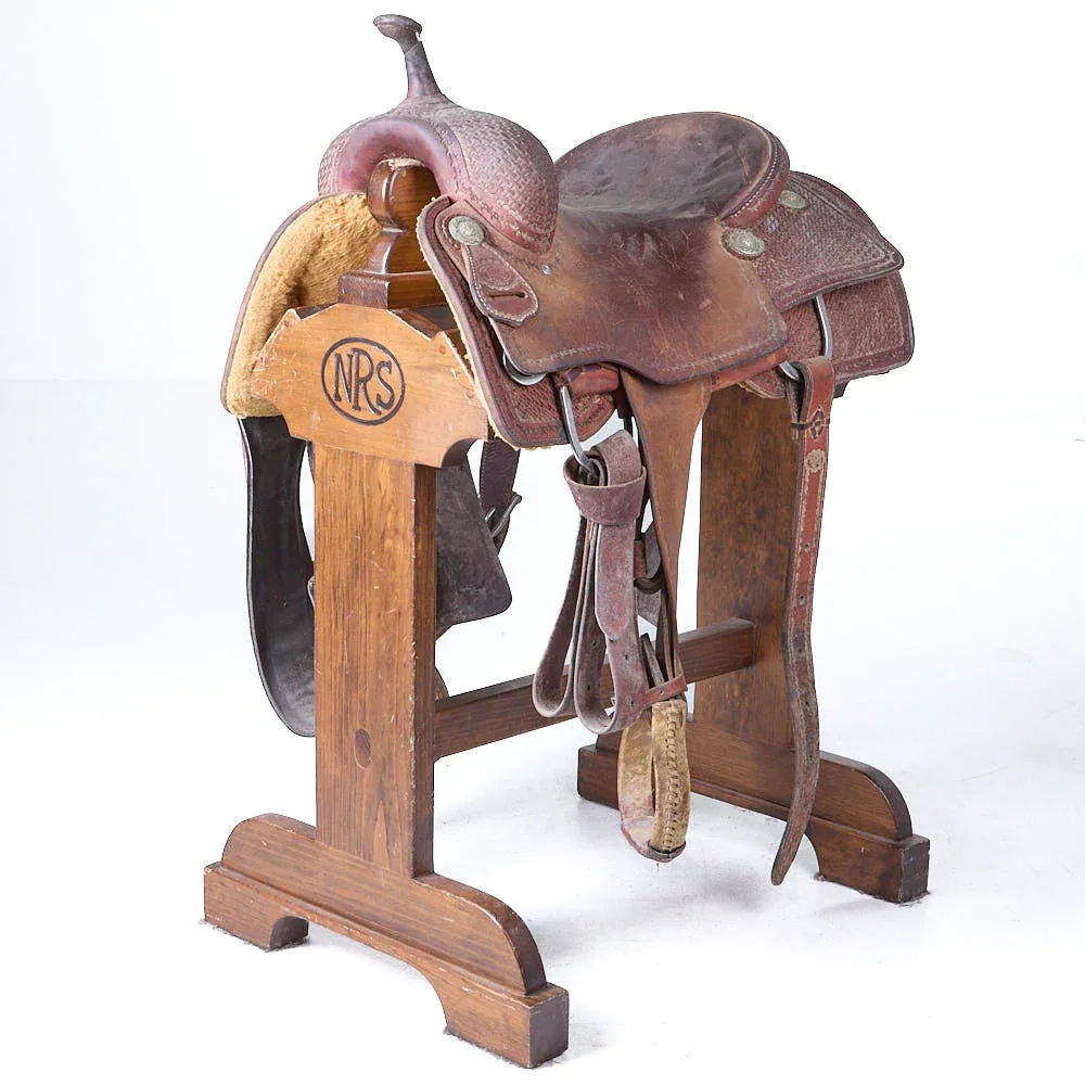 Nrs Pro Series Used 16in 1/2 Breed Basket Stamped Ranch Cutting Saddle
