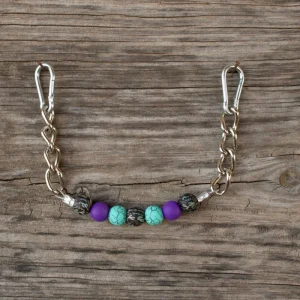 NRS Purple Turquoise Cactus Silicone Beaded Gag Curb Chain