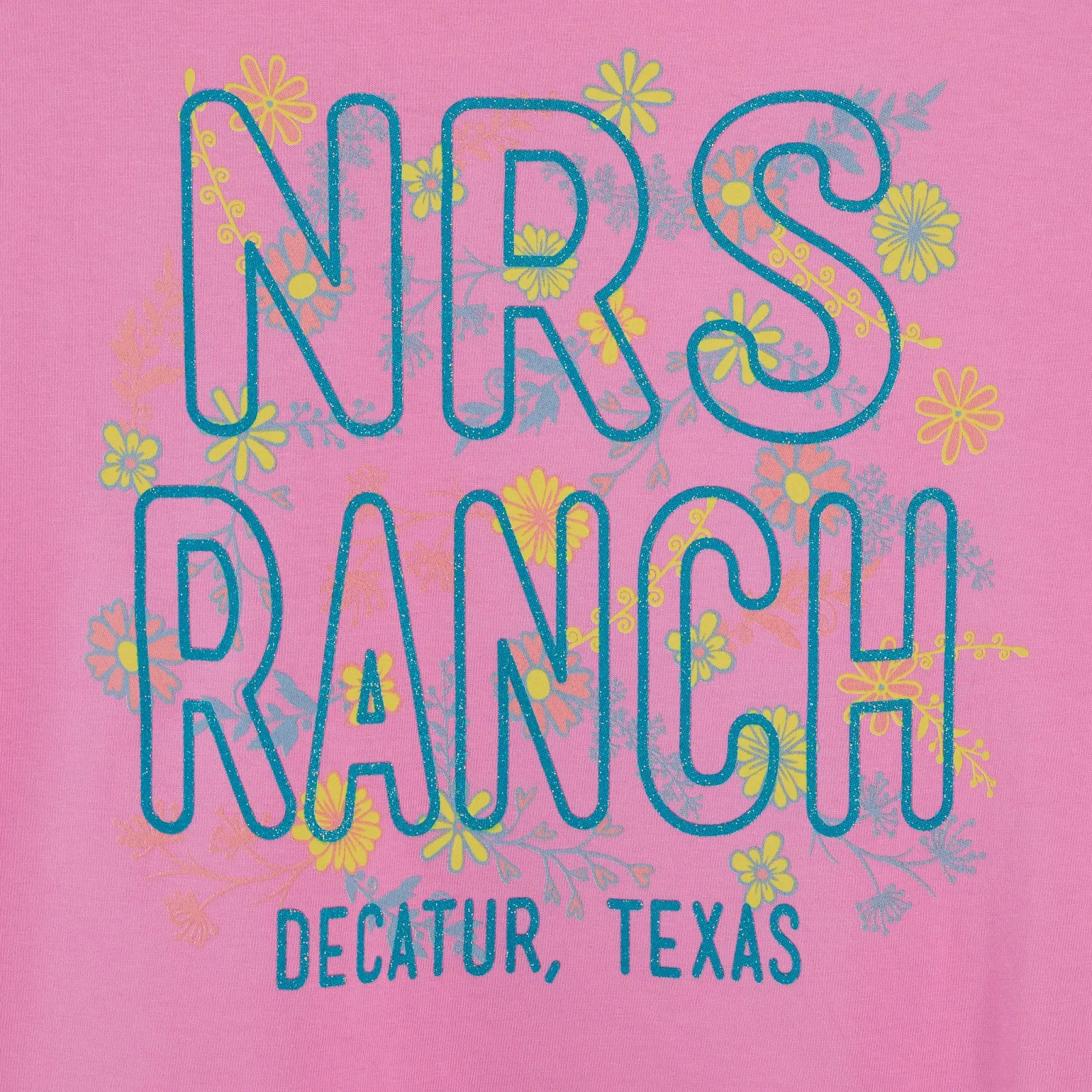 NRS Ranch Decatur TX Floral Logo Hot Pink Tee - Image 2