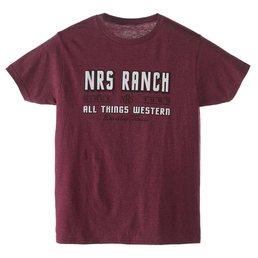 NRS Ranch Since 1989 Maroon Tee Shirt