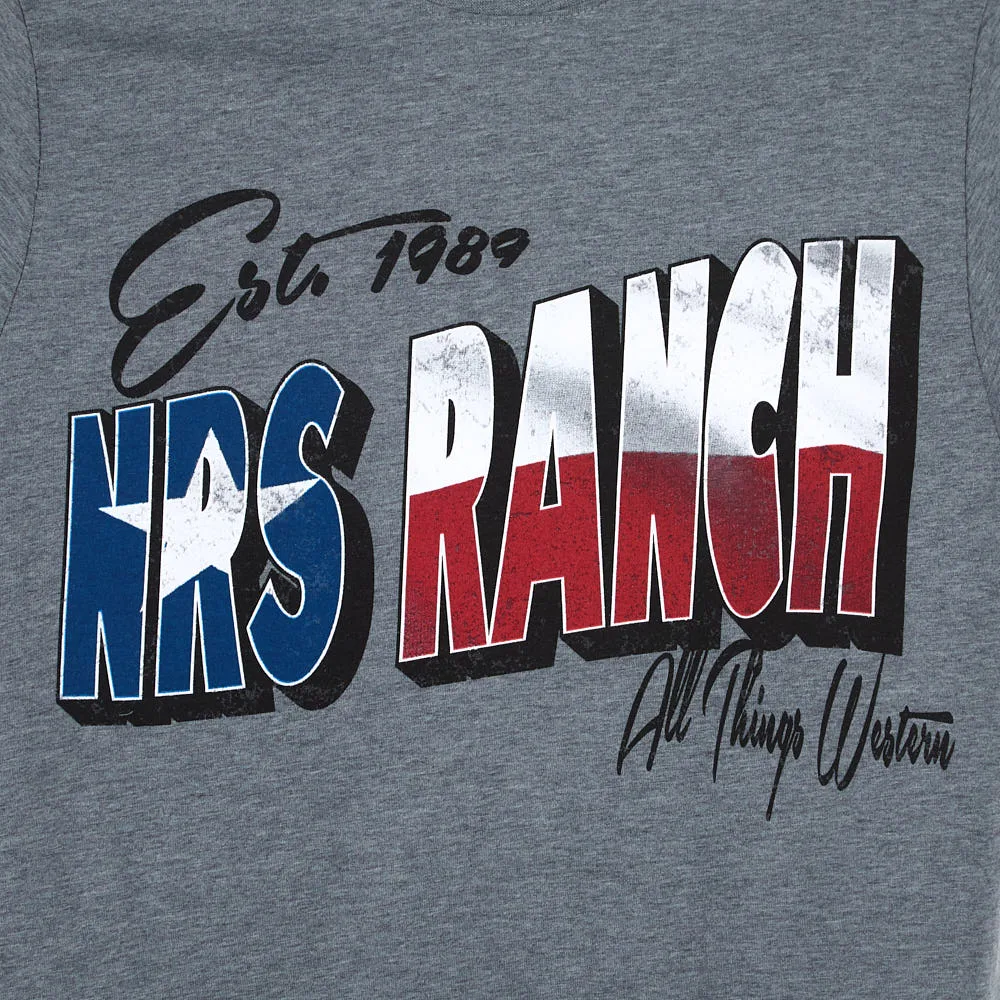 NRS Ranch Texas Flag Logo Grey Tee Shirt - Image 2