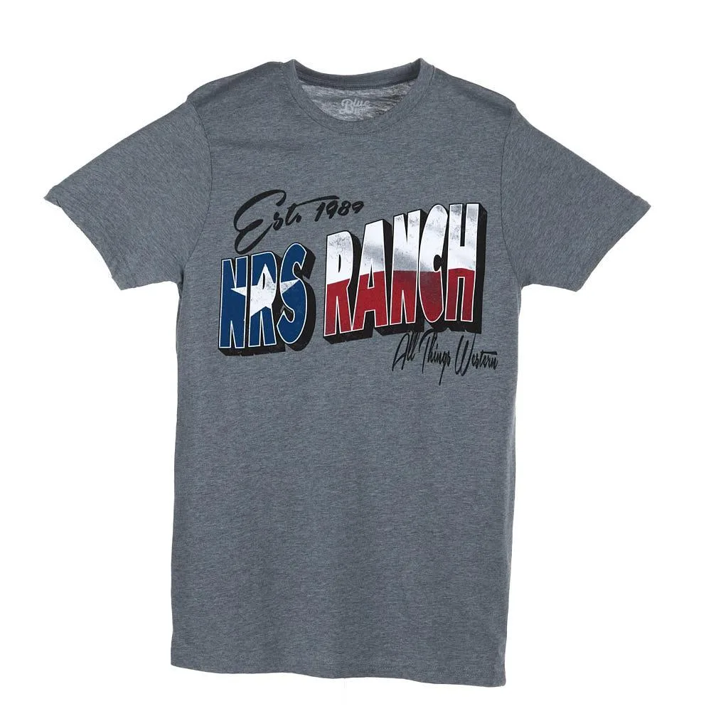 NRS Ranch Texas Flag Logo Grey Tee Shirt