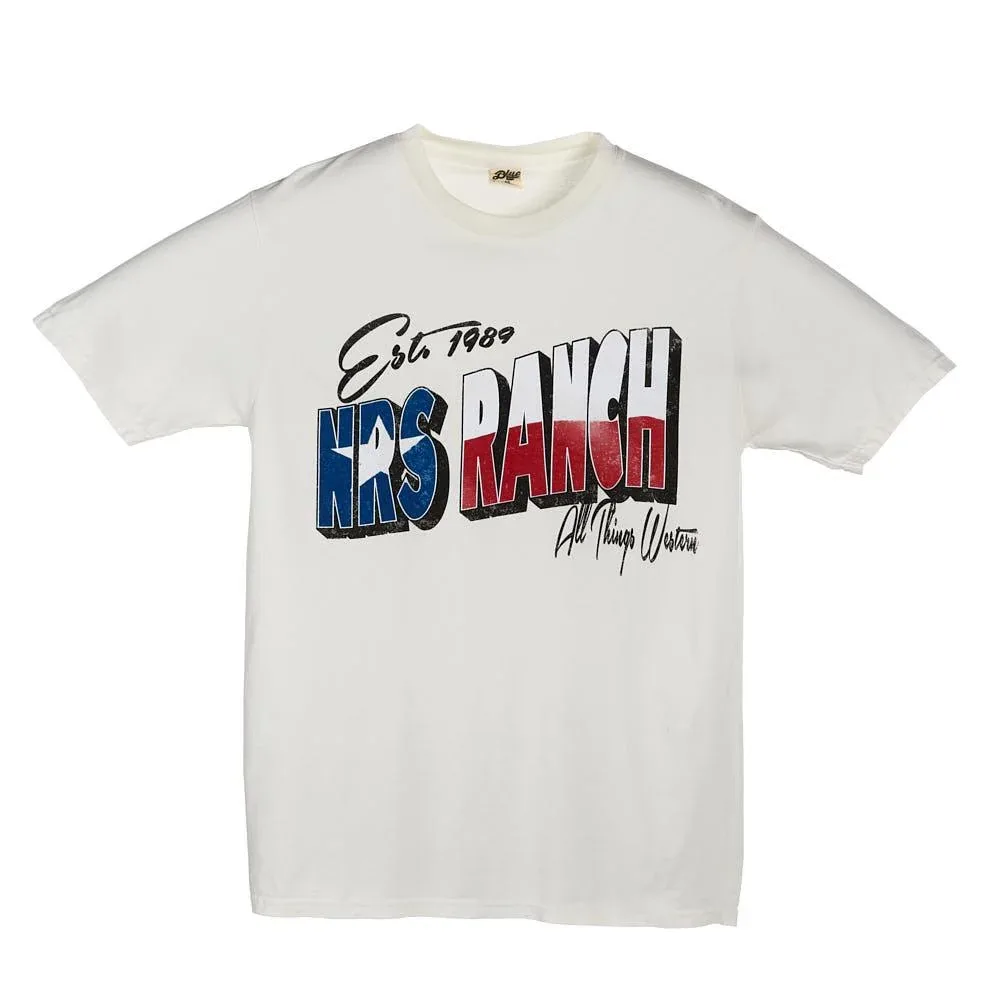 NRS Ranch Texas Flag Logo Ivory Tee Shirt