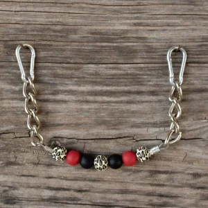 NRS Red Black Leopard Silicone Beaded Gag Curb Chain