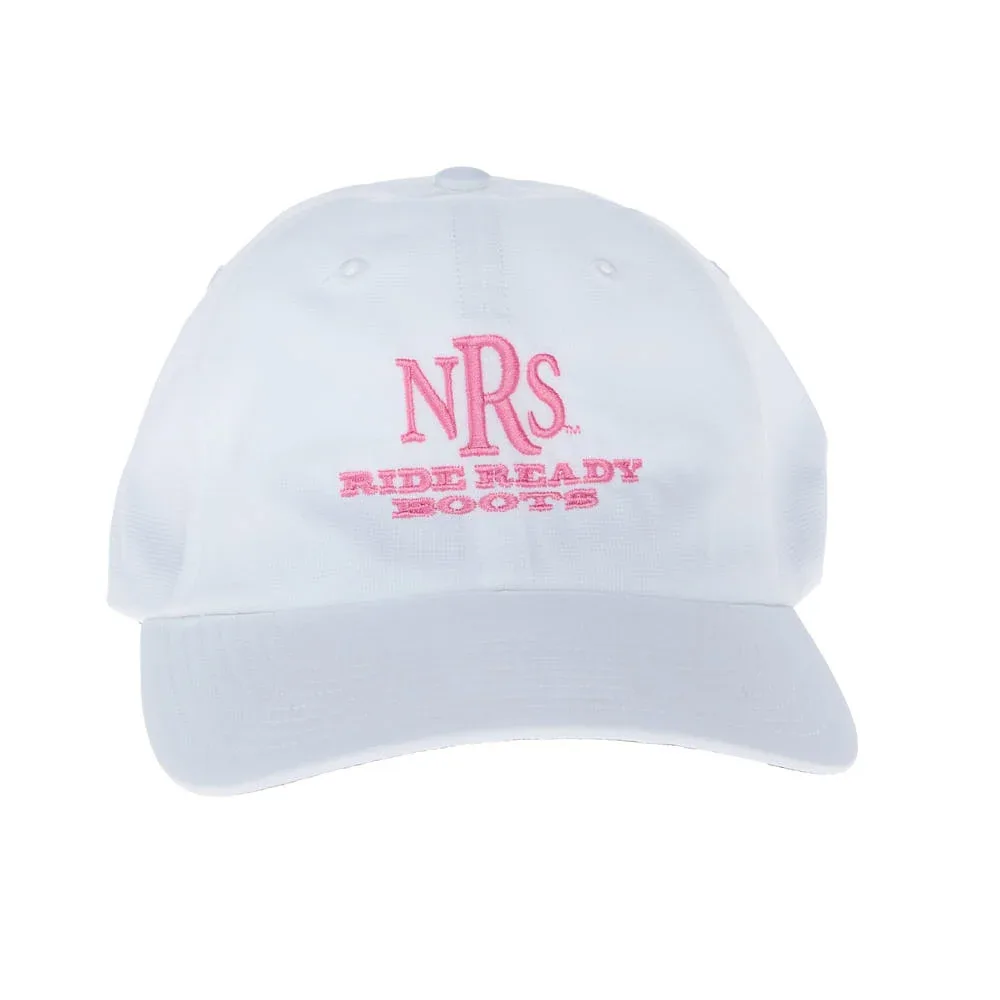 NRS Ride Ready White Solid Cap with Pink Lettering - Image 2