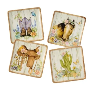 NRS Rosewood Ranch Canape Appetizer Plate Set of 4