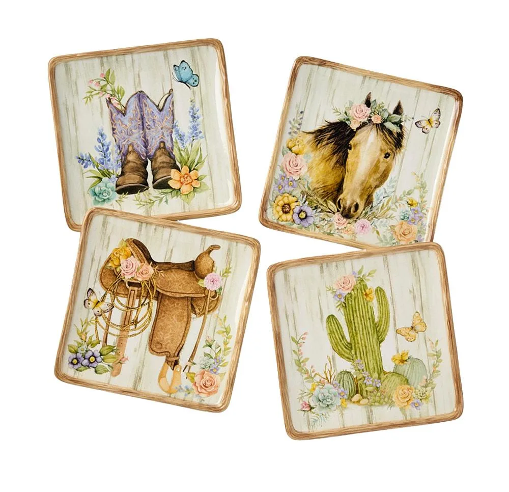 NRS Rosewood Ranch Canape Appetizer Plate Set of 4