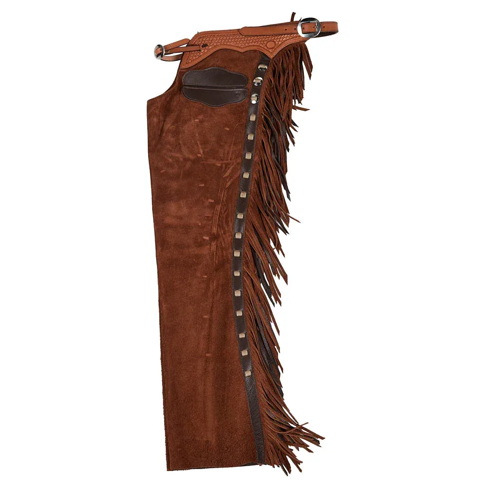 NRS Roughout Rust Brown and Taupe Lace Medium Chaps