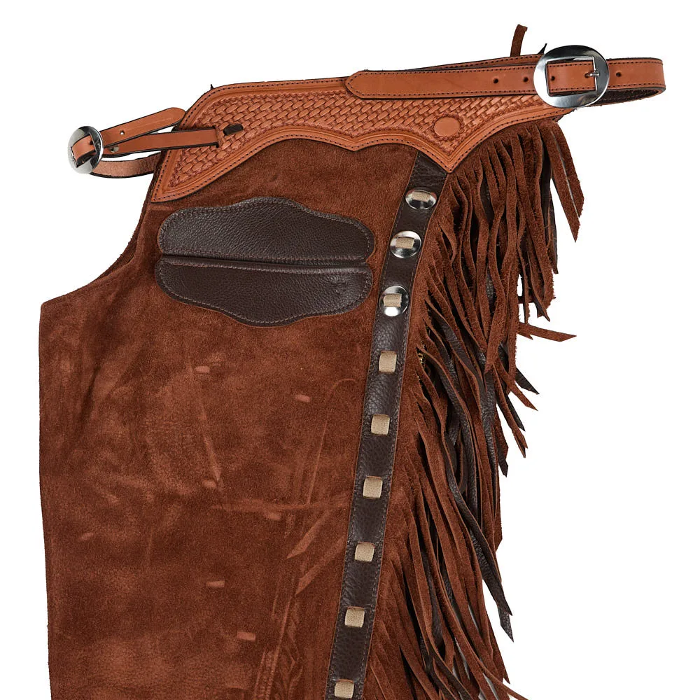 NRS Roughout Rust Brown and Taupe Lace Medium Chaps - Image 2