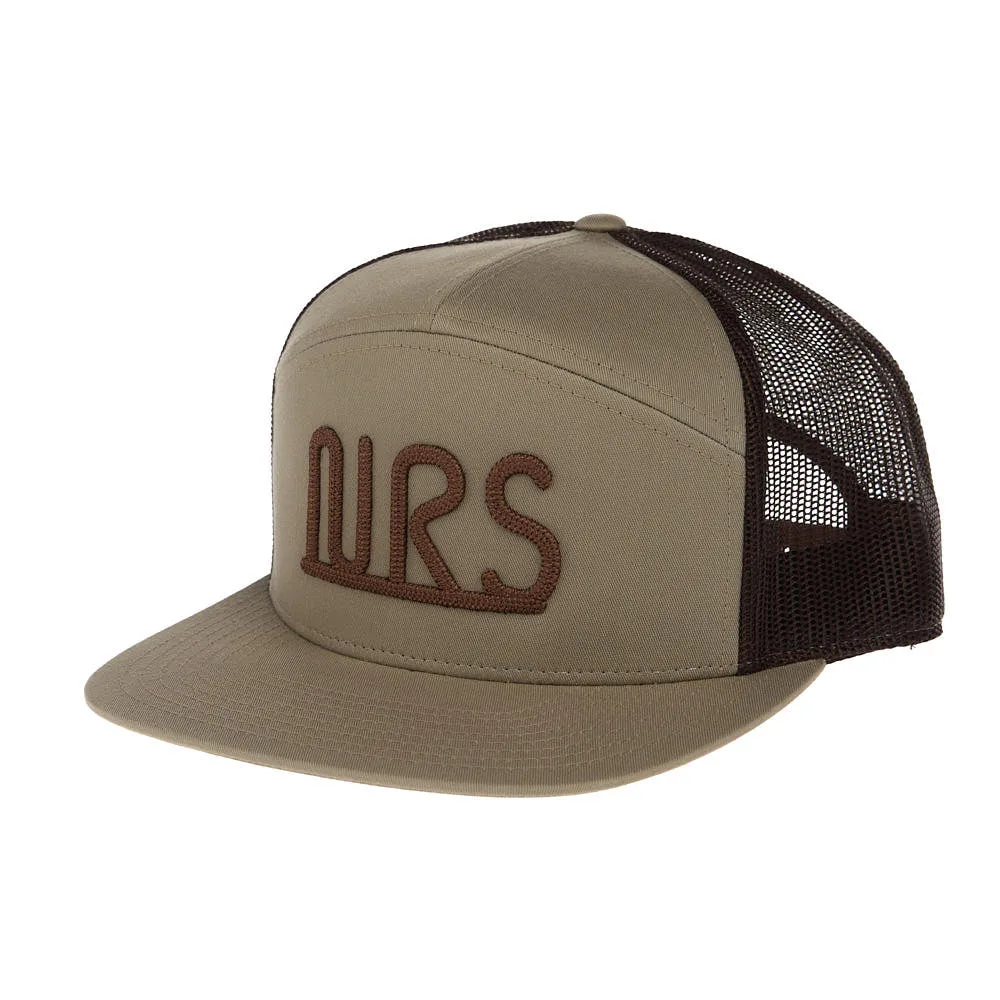 NRS Running Logo Khaki & Brown Cap - Image 2