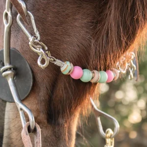 NRS Serape Pink Mint Silicone Beaded Gag Chain Curb Strap